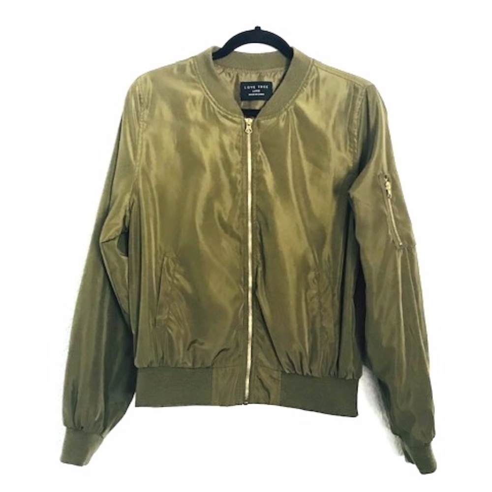 Love Tree | Army Green Zip Up Jacket Size Large